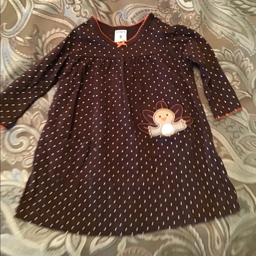 Carters Turkey Thanksgiving Dress 6 months